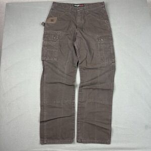 Wrangler Riggs Workwear Cargo Pants Mens 34x34 Brown Ripstop Double Knee